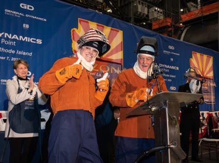Nikki Stratton at USS Arizona Keel Laying ceremony