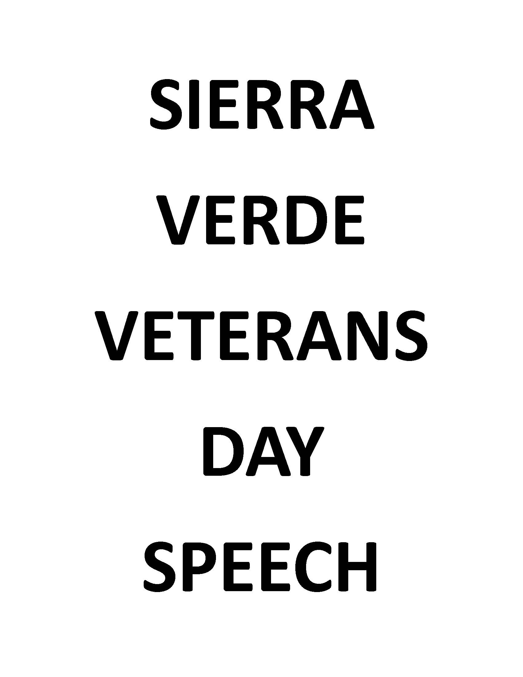 2025 Sierra Verde Elementary Veteran Appreciation Speech