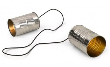 MK 1 mod 0 XJA sound-powered handset (2 cans and string).