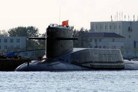 Chinese Jin-Class submarine in port.