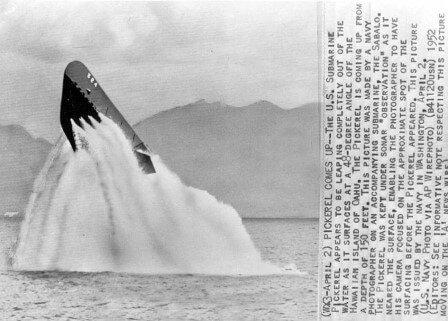  U.S.S. Pickerel (SS-524) conducts an emergency blow