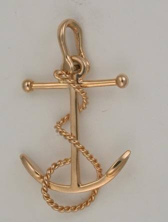 A fouled anchor used in a piece of jewlery.